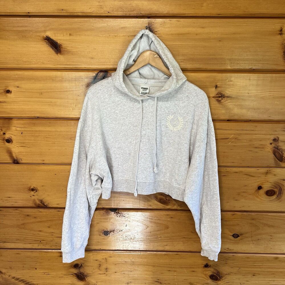 Victoria's Secret Pink Cropped Hoodie Women’s Large Comfy Gym Pullover Athletic